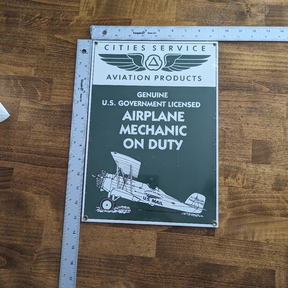 Ande Rooney's Cities Service Aviation  Airplane Mechanics Sign - Picture 4 of 4